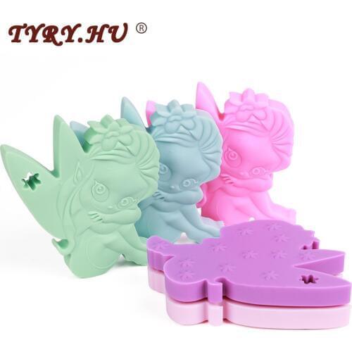 1Pcs Cartoon Fairy Baby Teethers Food Grade Baby Silicone Teething Toys BPA Free DIY Child Pacifier Chain Necklace Tools