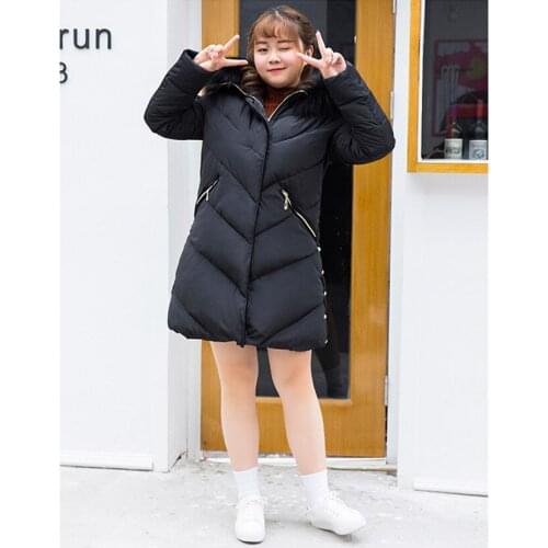 Plus Size 5XL Parka Winter Jacket Women Fur Collar Thick Cotton Coat Female Black Hooded Womens Jackets Casaco WXF493
