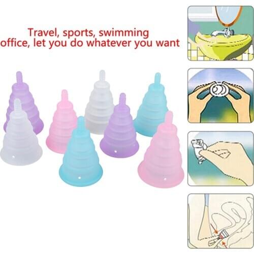 Foldable Medical Grade Silicone Menstrual Cup Feminine Hygiene Reusable Women Health Period Cup Menstrual Lady Cup