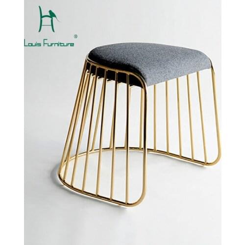 Louis Fashion Stools Ottomans Modern Simple Nordic Minimalist Fabric Bedroom Living Room Creative Makeup Round