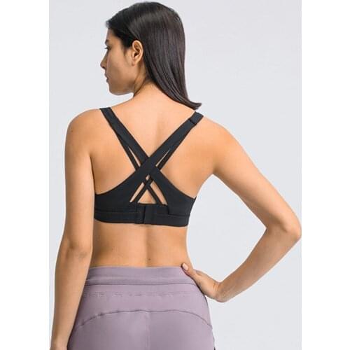 Fitness Tights Sports Bra Women Female Push Up Yoga Top Underwear Cross Highstrength Shockproof Hasp Bralette Gym Clothing Skims