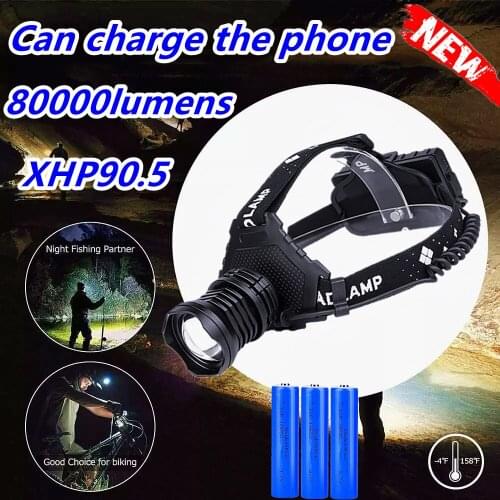 Led headlight 400000LM xhp90.5 High power head flashlight Rechargeable usb led 18650 headlamp waterproof Hunting Fishing lamp
