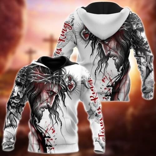 Premium Christian Jesus Mens Hoodie 3D All Over Printed Unisex Sweatshirt For Men/women Autumn Casual Pullover Zipper Streetwear