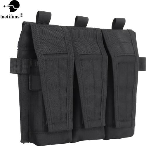 Triple Magazine Pouch M4 5.56 Front Mag Panel Tactical JPC 2.0 AVS Detachable Flap Vest System Component Paintball Accessories