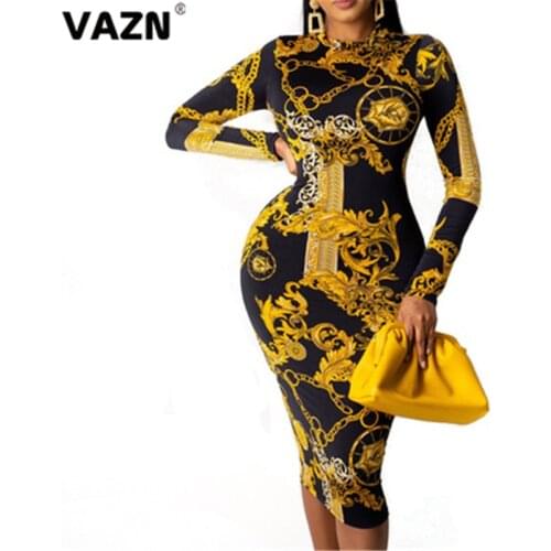 VAZN Top Quality 2021 Party Cocktail Short Mini Dress Women Elegant Fashion Mini Dress Slim Dress Club Birthday Shinny Dress