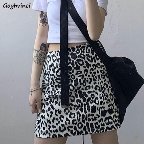 Skirts Women Leopard Sexy Design Mini Korean Fashion Summer Mujer Faldas Chic Streetwear All-match New Casual High Waist A-line