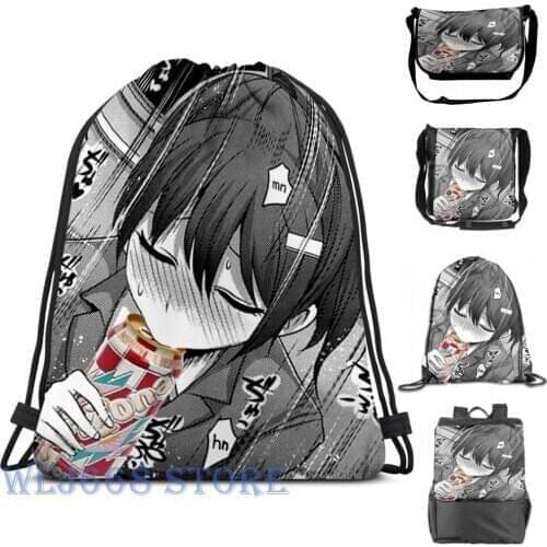 Funny graphic print shoulder Bags women Lewd Anime tea Single shoulder backpack travel for men Gym Bag