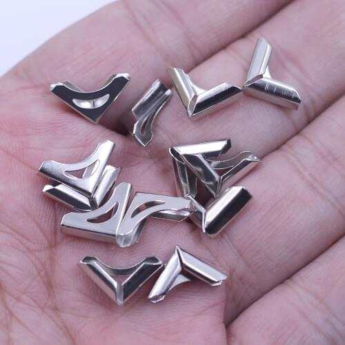 Corner Protector For Books Photo Scrapbooking Albums Menus Folders Metal Bags DIY Ornament Triangle Silver Tone 14x10mm