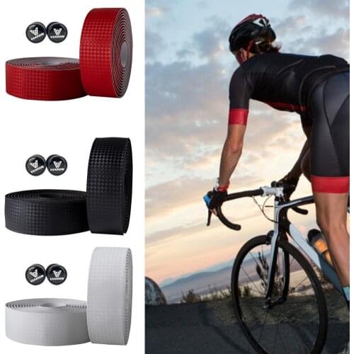 1 Pair VIARON Antislip Bike Grip Tape Breathable Sweat-absorbent Weave Textured Polyurethane Bar Tape for Road Bike