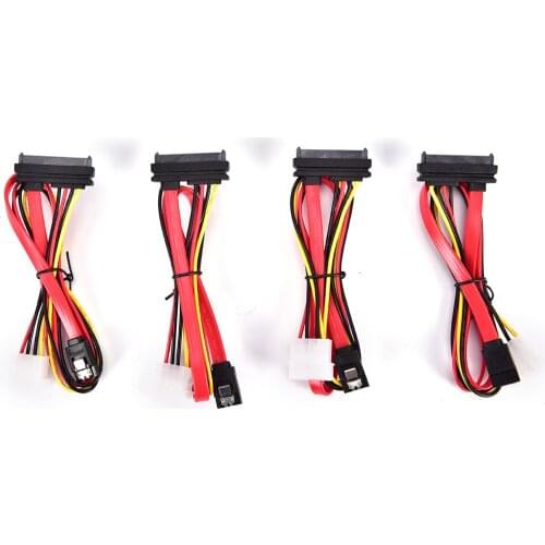 1pc 15+7 Pin Power Data To 4 Pin IDE Power SATA Data Hard Cable Adapter Cable High Speed For PC Professional Cable
