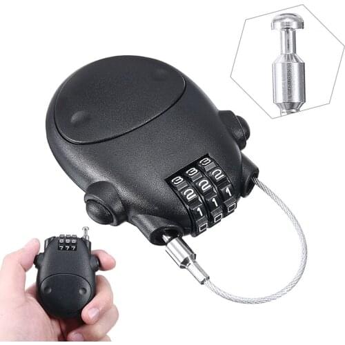 1pc 75cm Telescopic Wire Rope Steel Cable Code Lock Suitcase Car Sled Motorcycle Helmet High-precision Code Wheel Password Lock