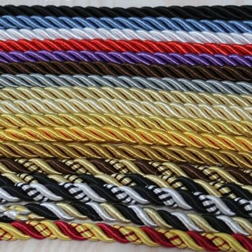 10mmx10m Nylon Color Three-Strand Twisted Rope Sofa Curtain Pillow Piping Hand Rope Furniture Decoration Cord
