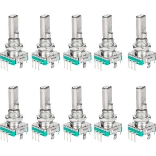 10 Pcs EC11 Rotary Encoder Dode Switch Audio Digital Potentiometer with Switch - 20MM