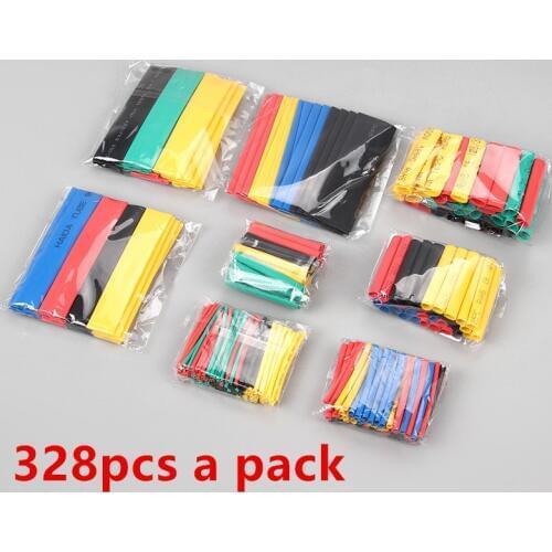 127/164/328Pcs Assorted Polyolefin Heat Shrink Tube Cable Sleeve Wrap Wire Set Insulated Shrinkable Tube
