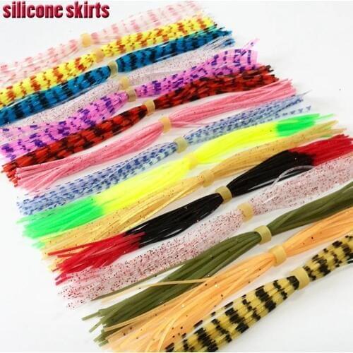 15Bundles silicone skirts fishing tackle accessories DIY spinnerbaits, jig lures squid rubber 15 colors
