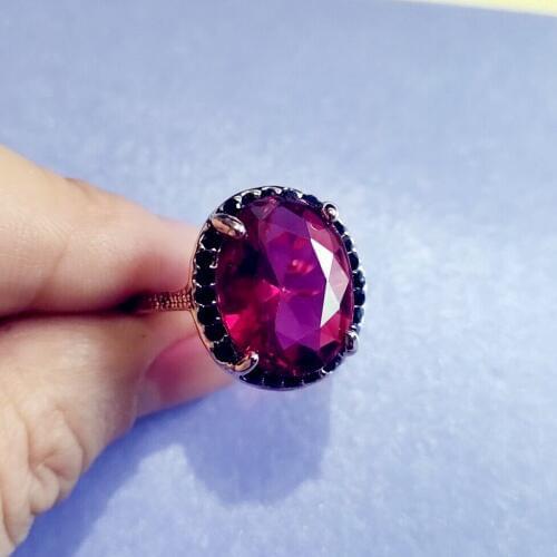 2019 Classic Crystal Zircon Anel Rose Gold Rings for Women Fashion Jewelry Wedding Anillos Engagement Statement Ring Gift