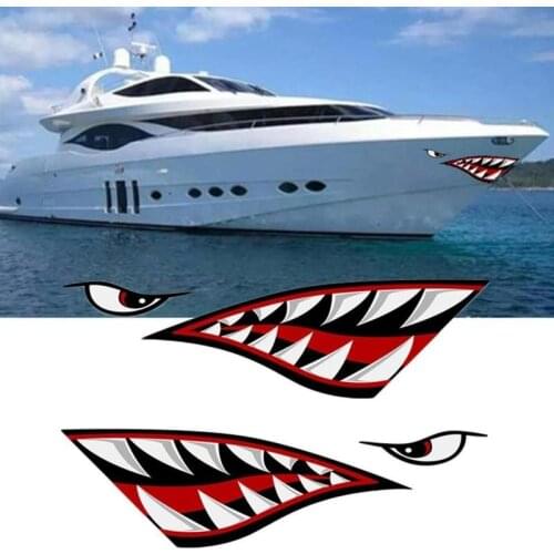 38*13cm Shark Mouth Series Car Frame Protector Outdoor Stickers Decoration Car Kayaking Outdoor Shark Sticker Fishing Yacht