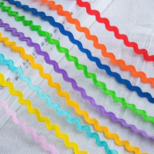 5yard Gold Red S Shaped Curve Wavy Lace Trim Ribbon for Handmade DIY Sewing Craft Wedding Costume Hat Curtain Pillow Decorations