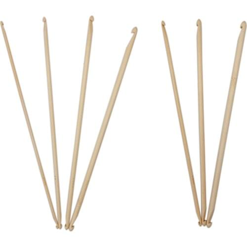 7pcs Yarn Hat Gift Knitting Needle Durable Double Head Craft Crochet Hook DIY Home 240mm Length Lightweight Portable Bamboo