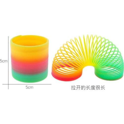 8pc Spring Rainbow Toy for Children Magical Circle Plastic Coil Funny Gifts Creativity Early Development Educational Folding Toy