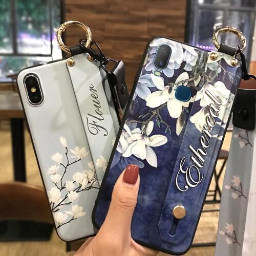 Phone Case For VIVO Y11 Silicone Shockproof Lanyard TPU Anti-knock Fashion Design New Arrival Phone Holder Soft Case Back Cover