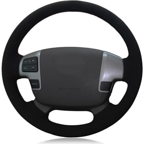 Car Steering Wheel Cover DIY Hand-stitched Black Suede For Toyota Land Cruiser 2008-2015 Tundra 2007- 2013 Sequoia 2008-2013