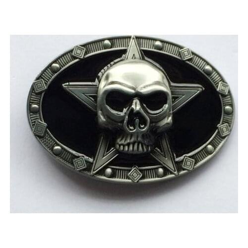 Skull on Star With Pewter Belt Buckle