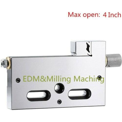 CNC Wire EDM High Precision Vise Stainless Steel 4" Jaw 100mm Opening 3 Kg Clamping For Wire EDM Jaw Mill Tool