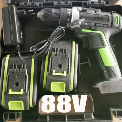 88Vf Electric Drill Lithium Battery DIY Mini Rechargeable Double Speed Cordless Screwdriver Household Power Tools