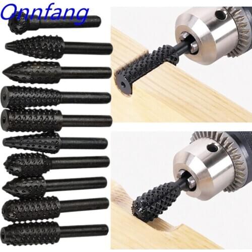 Electric Woodworking Rotary File Root Carving Grinding Head Wood Carving Cutter Head Wood Carving Grinding Head Wood File Set