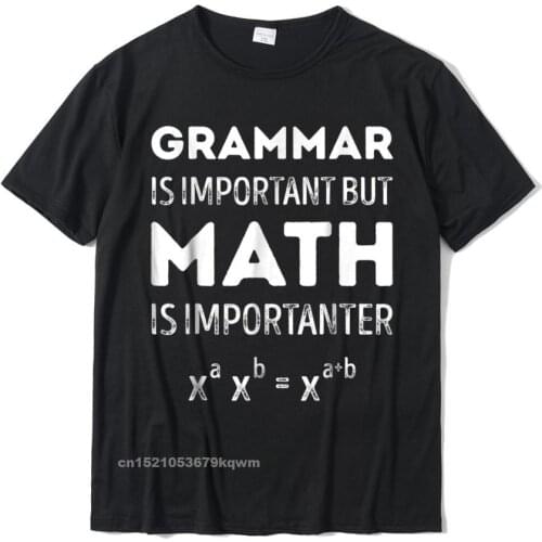 Grammar Is Important But Math Is Importanter T Shirt Math Retro Men T Shirts Cotton Tops Tees Simple Style