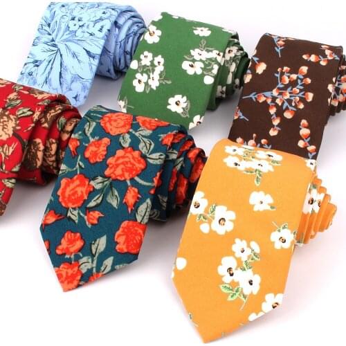 Skinny Floral Neck Ties For Men Women Casual Print Tie Suits Cotton Ties For Boy Girls Necktie Gravata Gifts Wedding Necktis