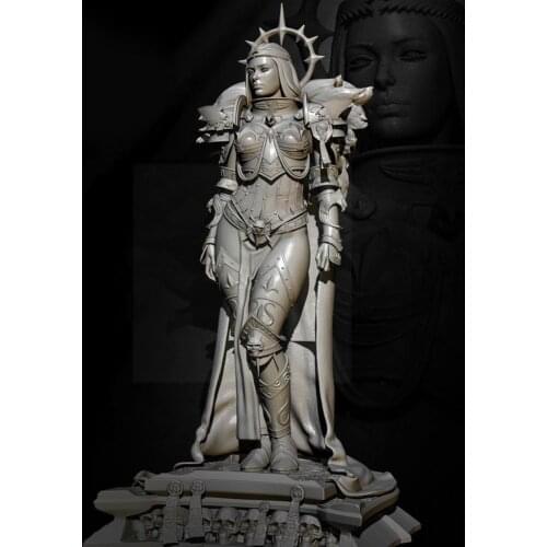 H75mm 1/24 Personality Dark Emperor Female Lead Resin DIY Hand Soldier 2710 Painted Static Model White Model E0I0