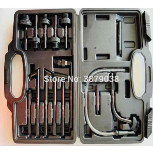 Good quality!Transmission Oil Refilling Refill Tool Kit 15Pcs Oil Filling Adaptor Set CVT Transmission Service Adapter T0049A