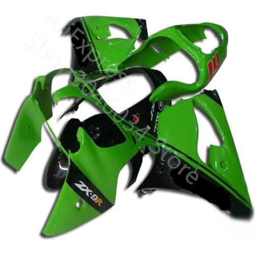 Custom for KAWASAKI NINJA ZX9R 00 01 ZX 9R 00-01 ZX-9R 2000 2001 zx 9r 2000-2001 Green black ABS fairing kit