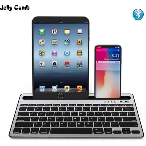 Jelly Comb Bluetooth Keyboard Portable Phone Pad Stand Wireless Keyboard for Tablet Laptop Smartphone Support IOS Android System
