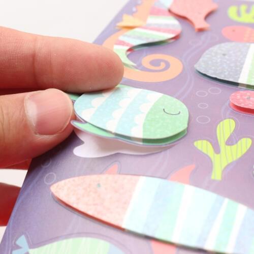 Domikee laser 3D stereoscopic school student decoration DIY scrapbooking stickers kids planner accessories stationery supplies