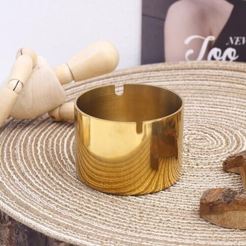 Metal Portable Round Ashtray Stainless Steel Anti-fall Thickening Ashtray Home Cigarettes Holder Eco-Friendly Retardant Ash Tray