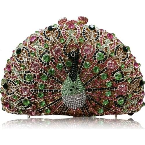 Fashion Silver Crystal Wedding Purse Luxury Rhinestone Evening Bags Clutches Elegant Women’s Shoulder Chain Handbags Phone Case