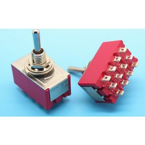MTS-403 On-Off-On Mini Miniature Toggle Switch 3 Position 4PDT Rocker Switch