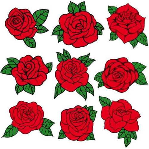 Patches Red Roses Transfert Thermique Vetement Clothes Stickers Diy Stranger Things Appliques For Clothing Riverdale Biker Patch