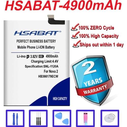 100% New 4900mAh Battery HB366179ECW for HUAWEI Nova 2 PIC-TL00 PIC-L29 CAZ-TL00 PIC-LX9 PIC-L09 CAZ-AL10 Nova2 PIC-AL00