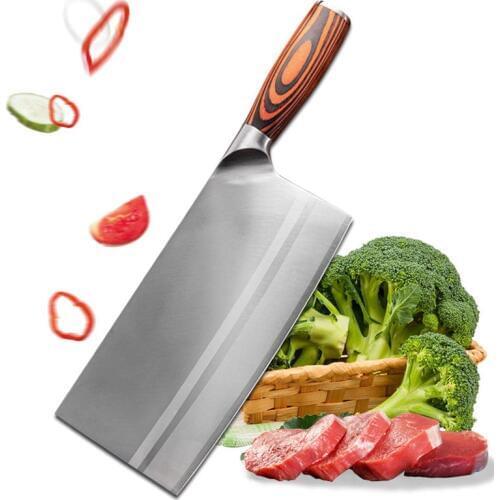 New Professional 7 inch Chinese Cleave Chopping Knife Kitchen Knife Meat Cleaver Butcher Knives Cooking Tools Kitchen Knifes