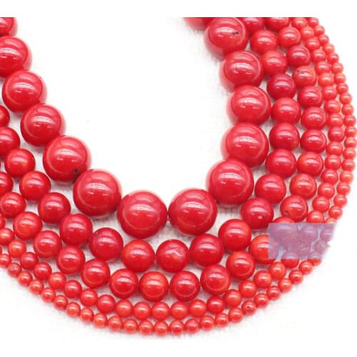 Wholesale 3-10mm Red Coral Round Loose Beads 15"/38cm, BeadsFor DIY Jewelry Making ! wholesale for all items