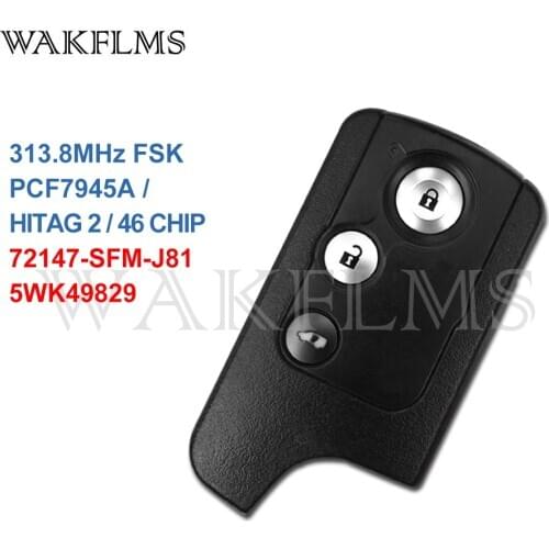 Original 3 Buttons 313.8MHz ID46 Smart Car Key Fob For Honda Freed Spike Hybrid 2014 72147-SFM-J81 5WK49829 Without Blade