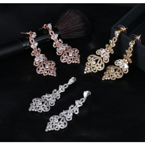 ORZTOON Vintage Creative Zircon Phoenix Tail Drop Earrings For Women Fashion Luxury Silver Gold Color Engagement Jewelry Gift