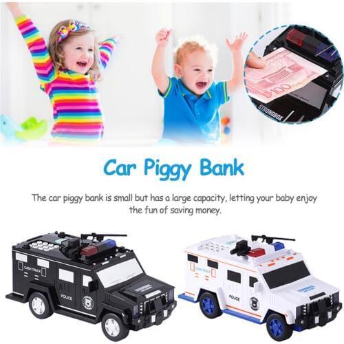 Fingerprint Password Cash Truck Car Piggy Bank Moneybox Paper Money Box Kids Big Safe Saving Coin Box Large Music Toy