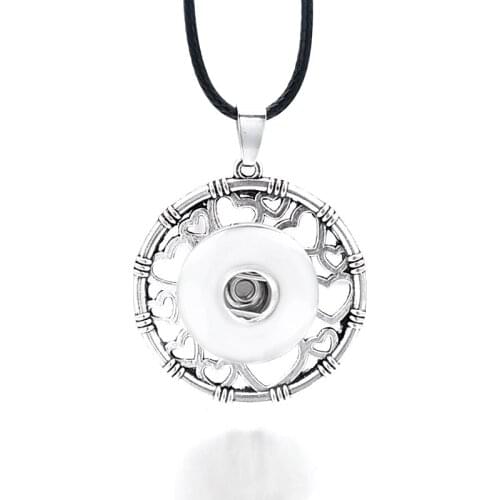 Hot Fashion Interchangeable Flower Ginger Necklace 023 Fit 12mm 18mm Snap Button Pendant Necklace Charm Jewelry For Women Gift