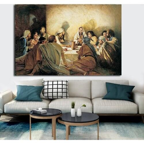 Last Supper By Da Vinci Painter Oil Painting Printed Classic Bible Story Canvas Posters And Prints Pictures Art Decor For Livin