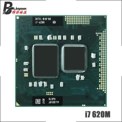 Intel Core i7-620M i7 620M SLBTQ SLBPD 2.6 GHz Dual-Core Quad-Thread CPU Processor 4W 35W Socket G1 / rPGA988A